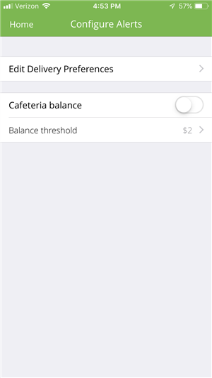 Screen Shot of the Mobile App and the Configure Alerts Screen 